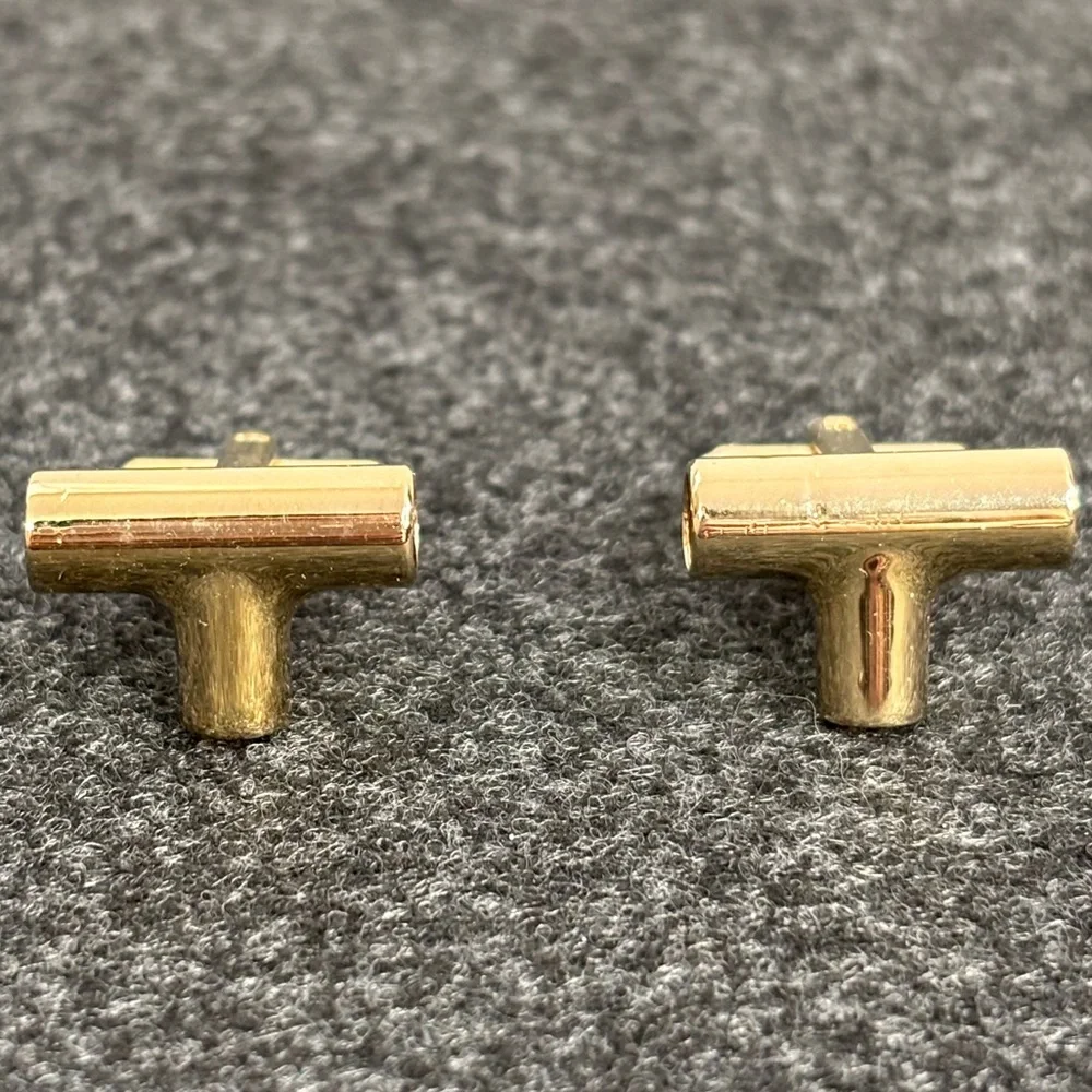 Hickok NIB Gold/Brass-Tone T-Connector Pipe Shaped Cuff Links